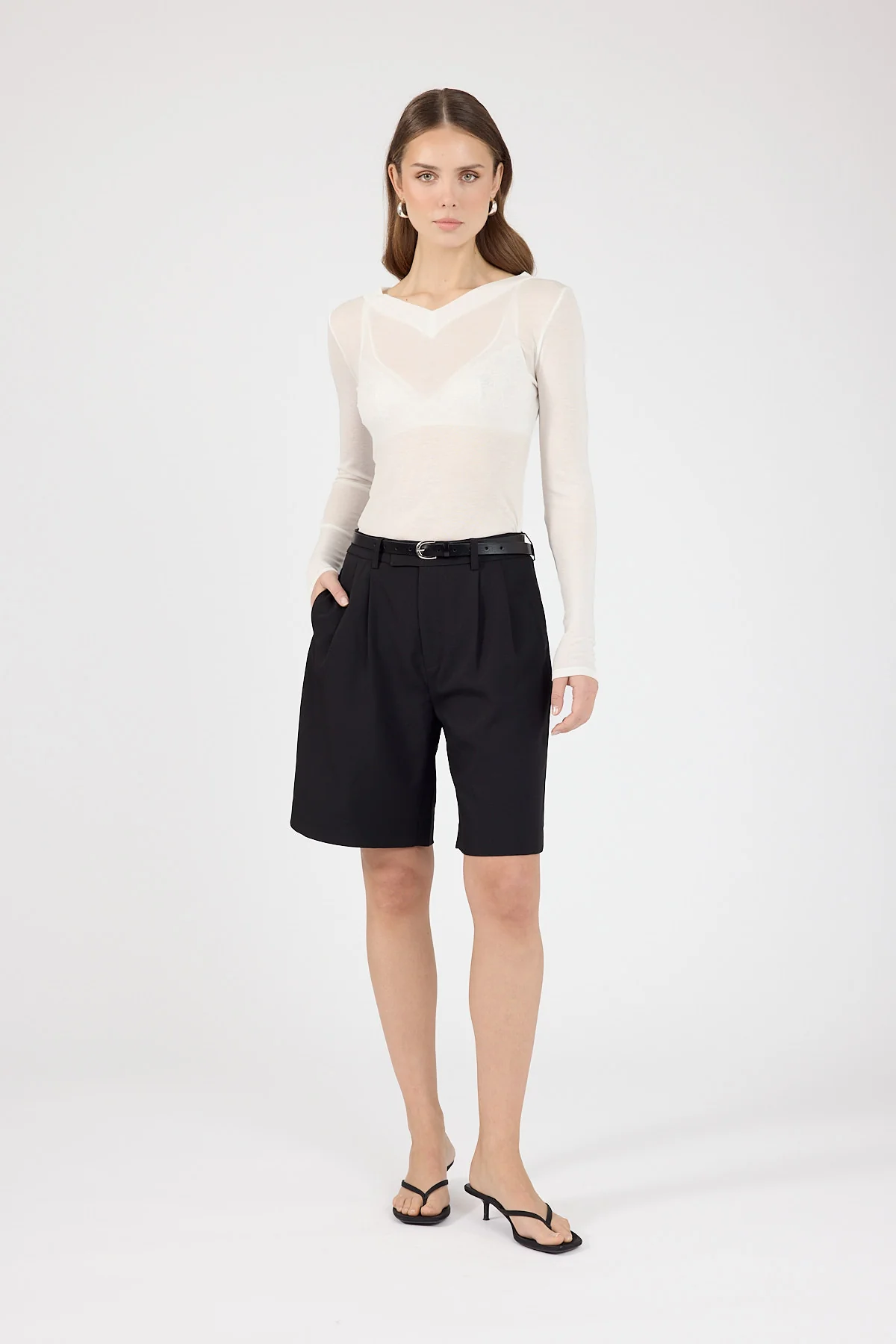 Perfect Stranger Jordi Tailored Longline Short Black - Image 2