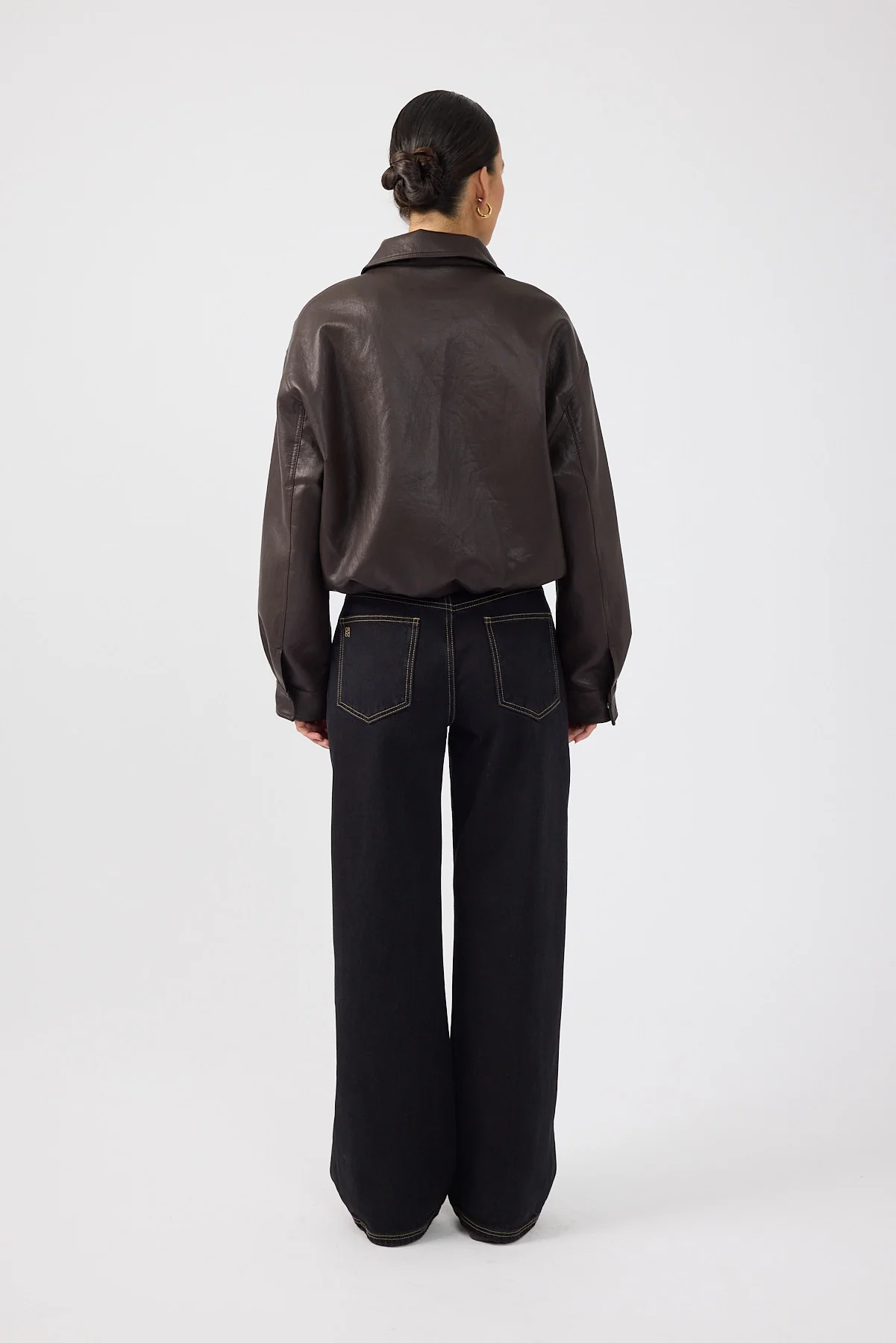 Perfect Stranger Jude Bubble PU Bomber Jacket Brown - Image 5