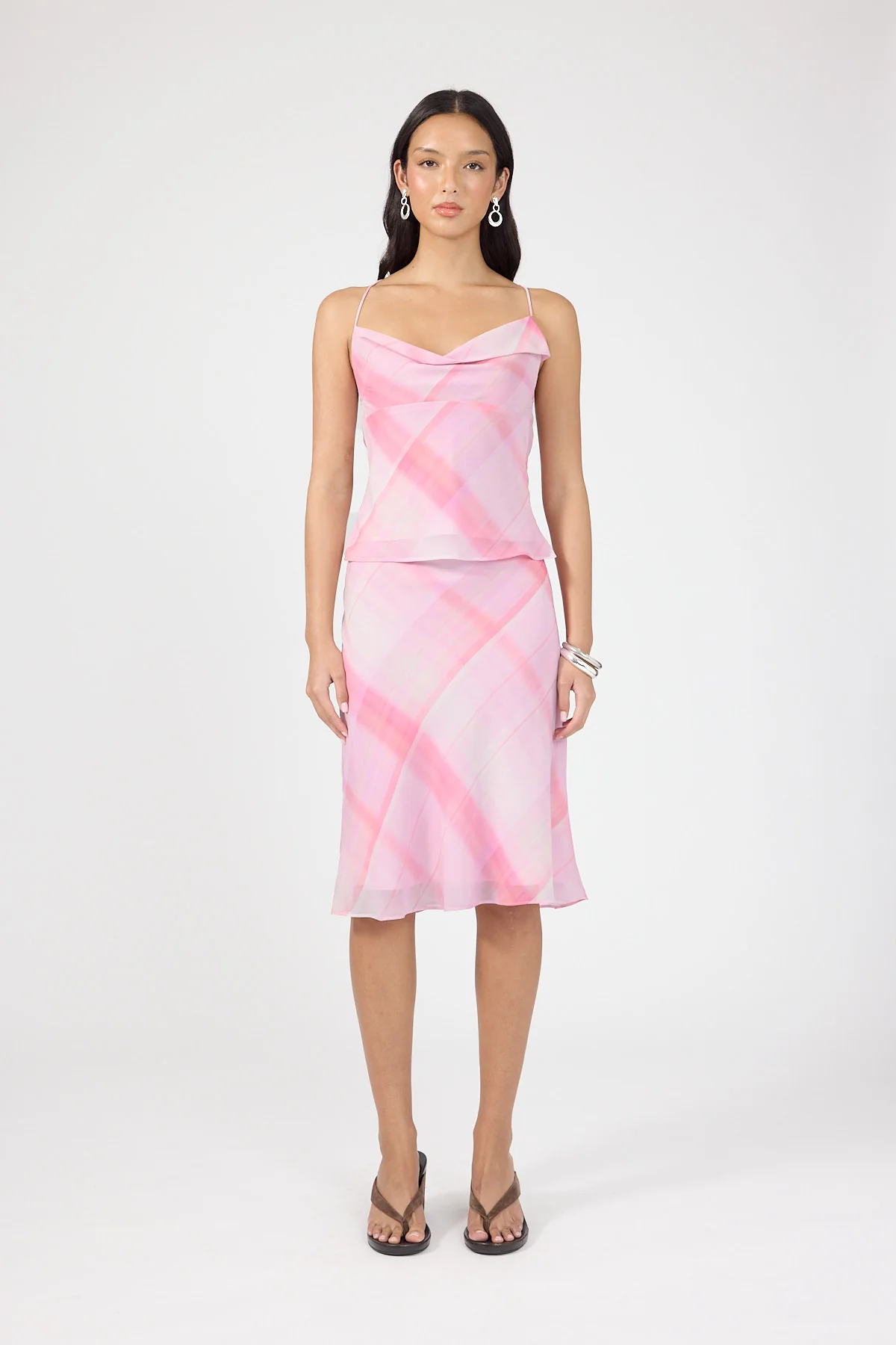 Perfect Stranger Juliet Halter Top Pink Check