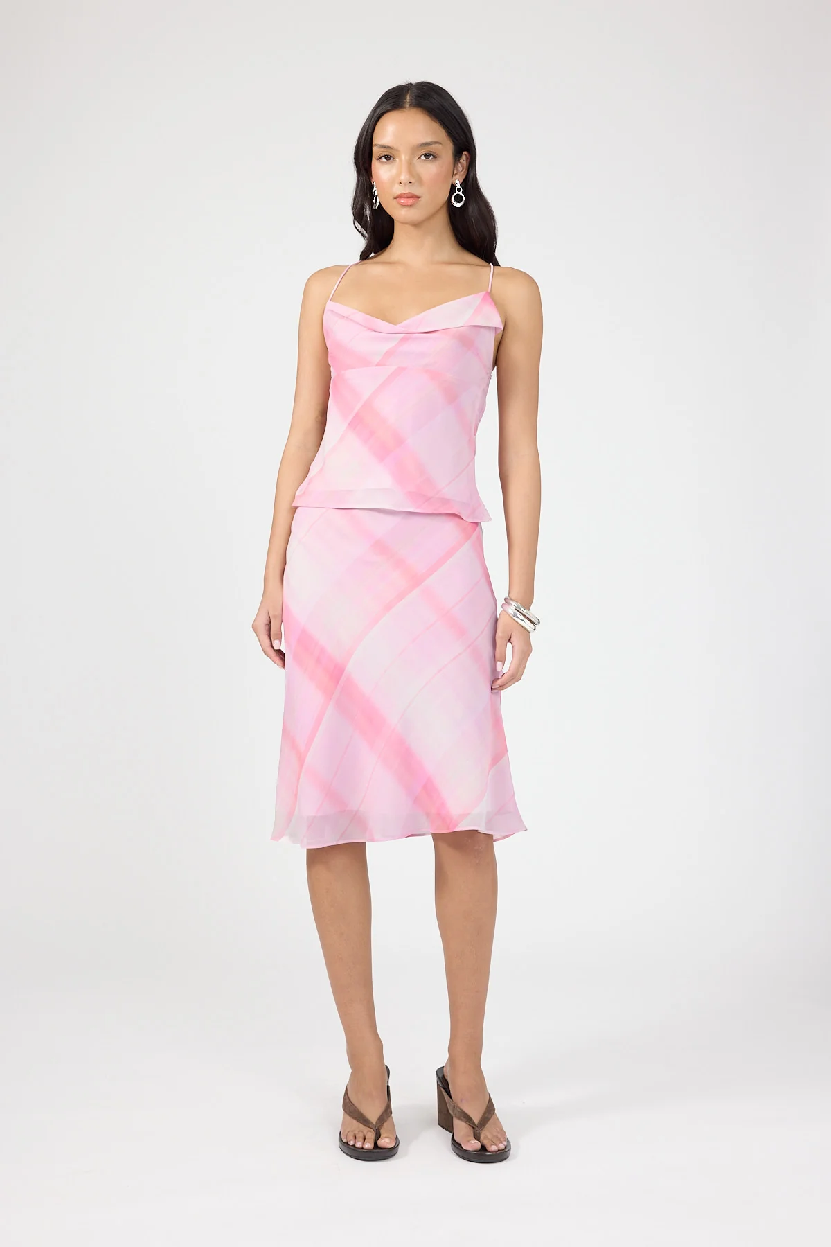 Perfect Stranger Juliet Halter Top Pink Check - Image 4