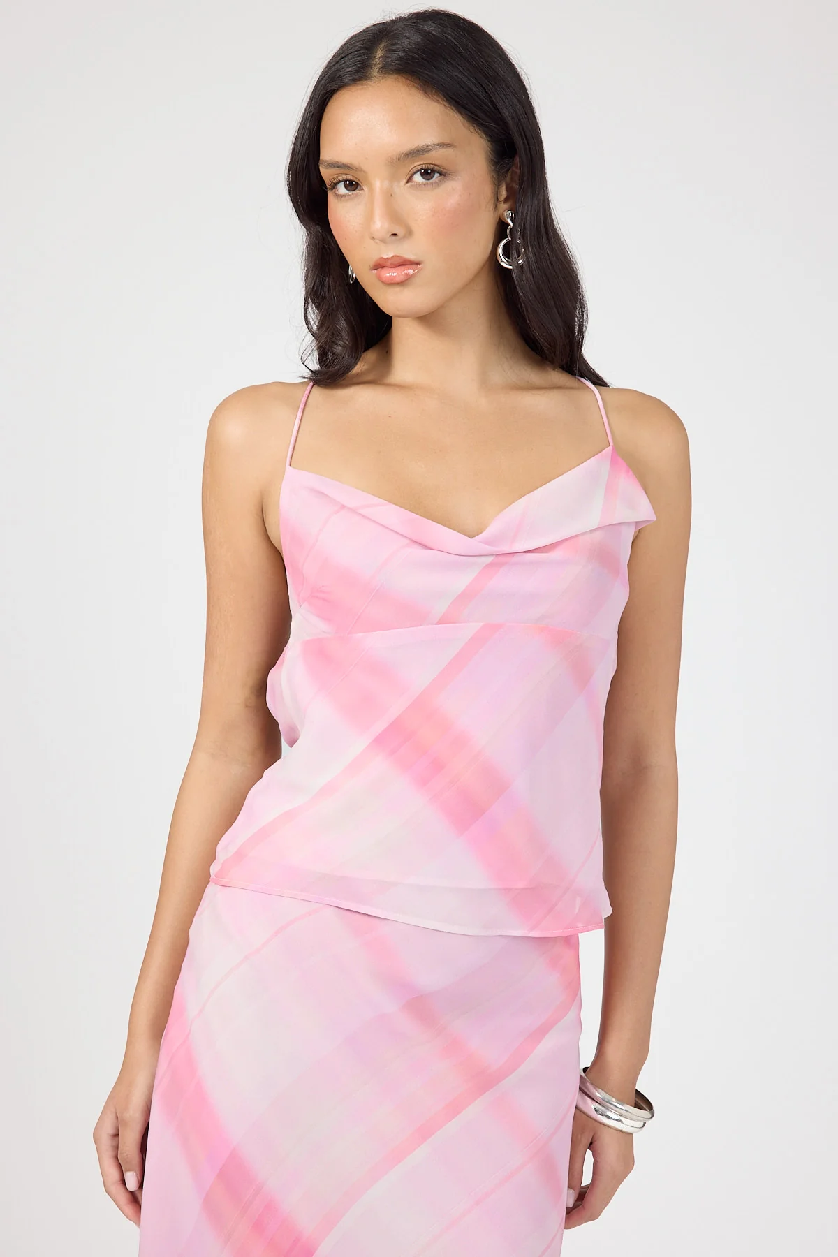 Perfect Stranger Juliet Halter Top Pink Check - Image 5
