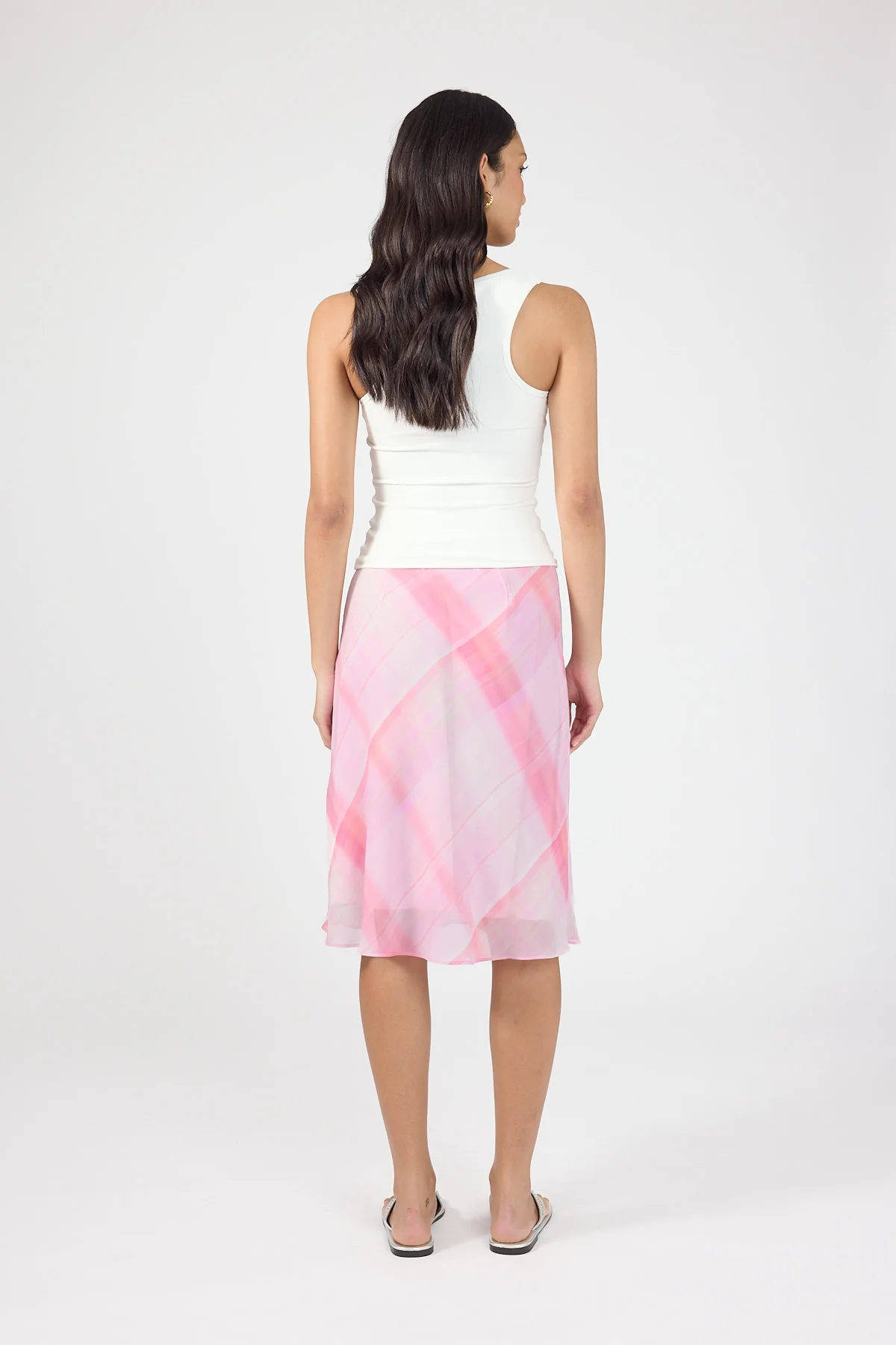 Perfect Stranger Juliet Midi Skirt Pink Check - Image 3