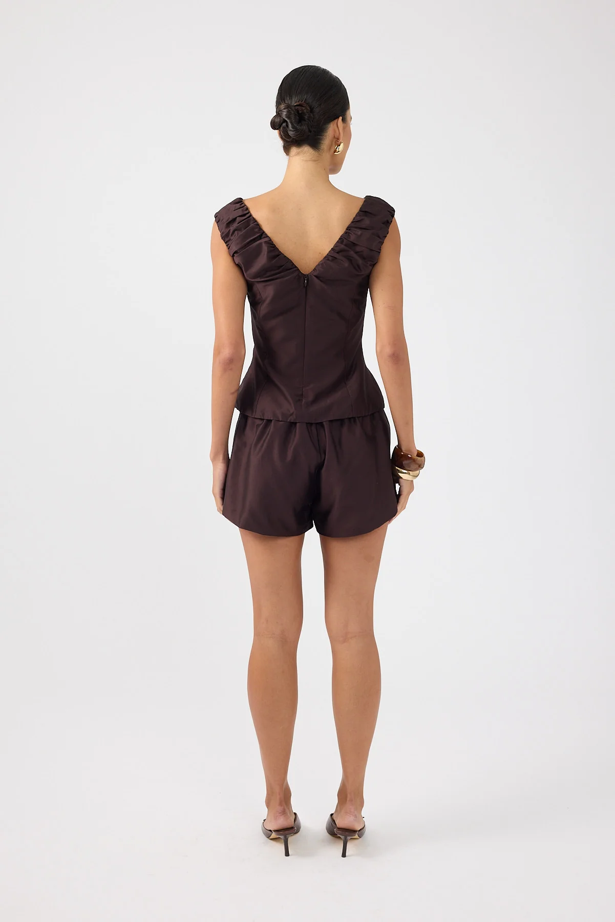 Perfect Stranger Kelly Gathered Top Brown - Image 7