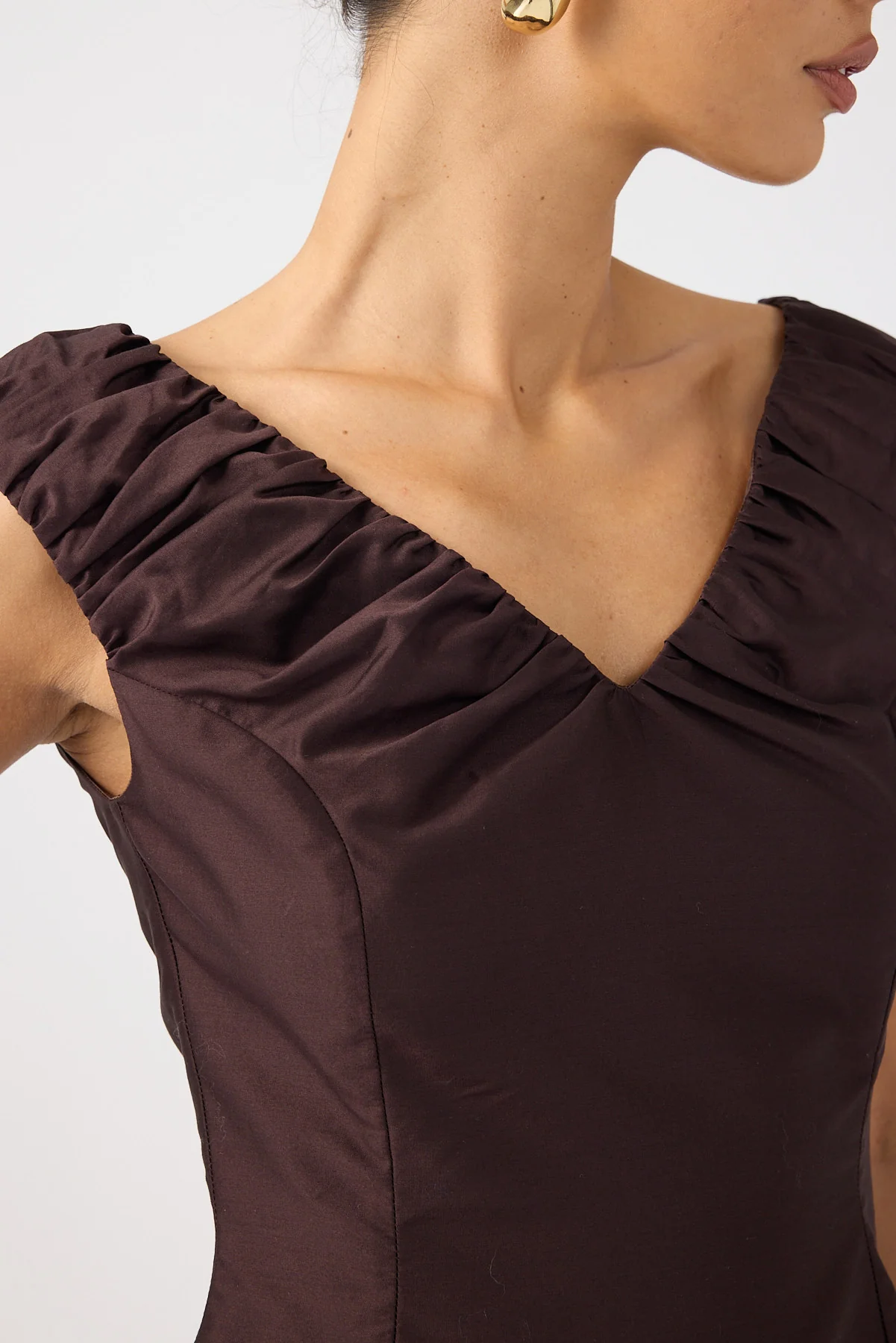 Perfect Stranger Kelly Gathered Top Brown - Image 8