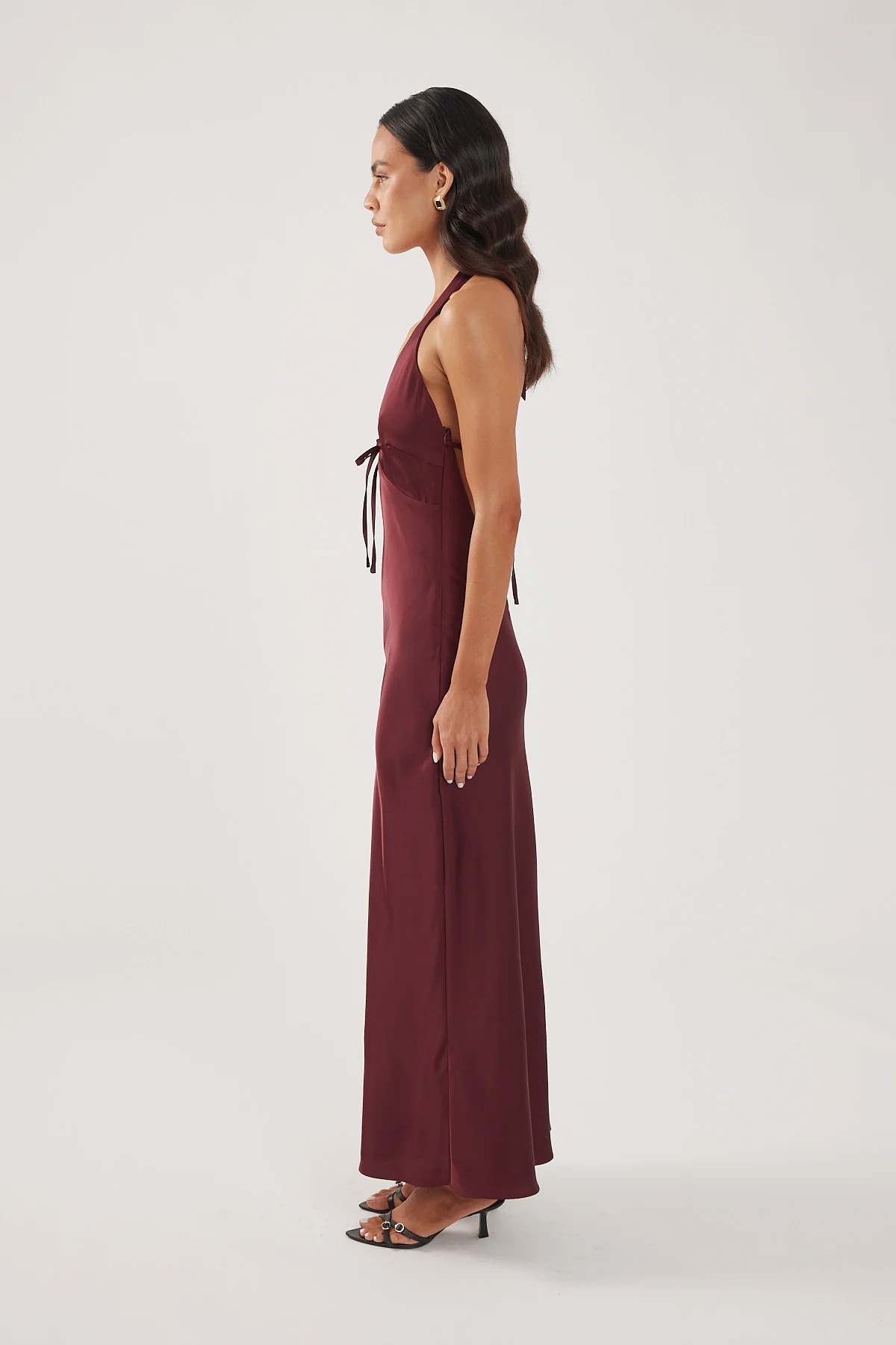 Perfect Stranger Kennedy Halter Maxi Dress Burgundy - Image 5