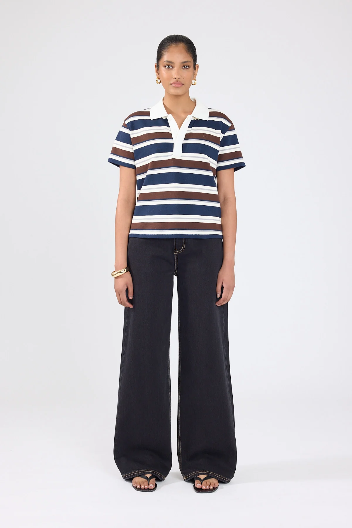 Perfect Stranger Lennon Polo T-shirt Blue Stripe