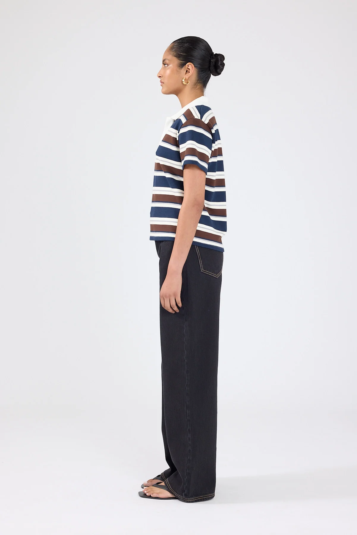 Perfect Stranger Lennon Polo T-shirt Blue Stripe - Image 5