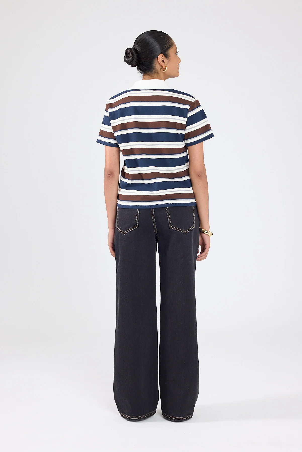 Perfect Stranger Lennon Polo T-shirt Blue Stripe - Image 6