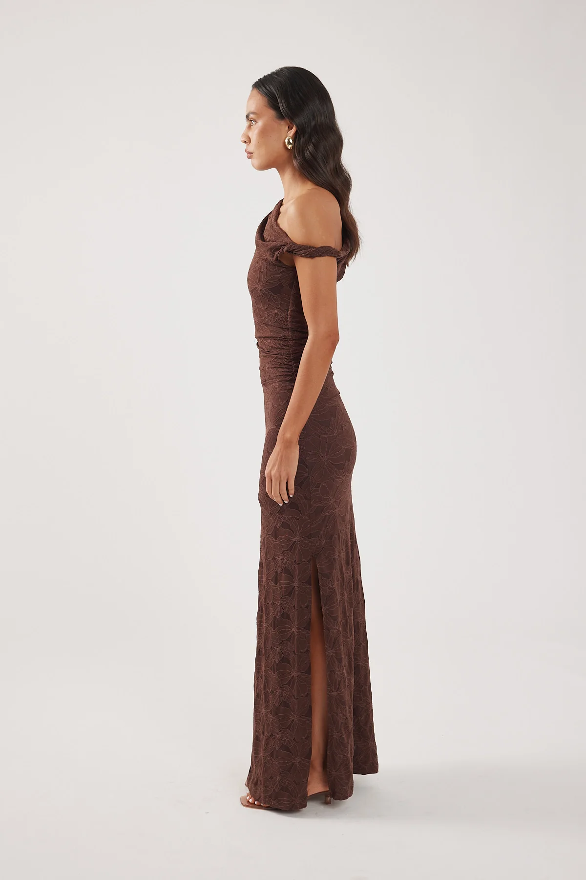 Perfect Stranger Lilo Lace Maxi Dress Brown - Image 5