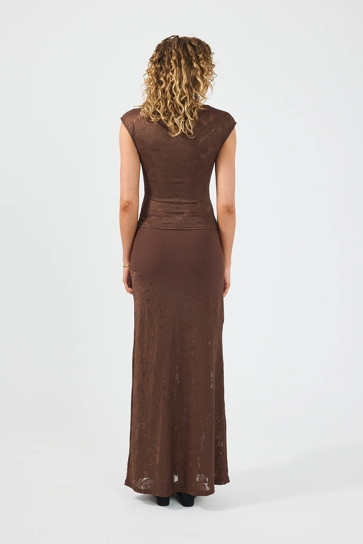 Perfect Stranger Lilo Lace Midi Skirt Brown - Image 4