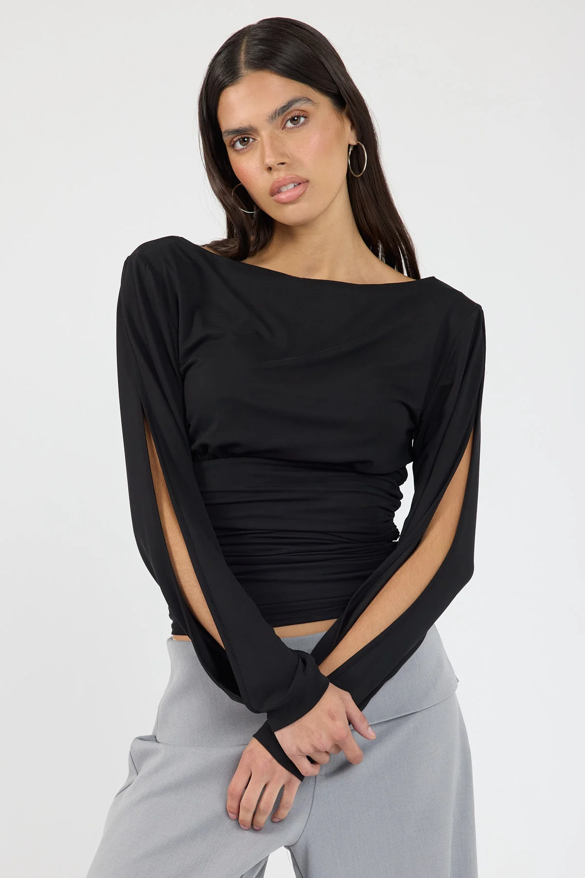 Perfect Stranger Loella Long Sleeve Top Black - Image 5