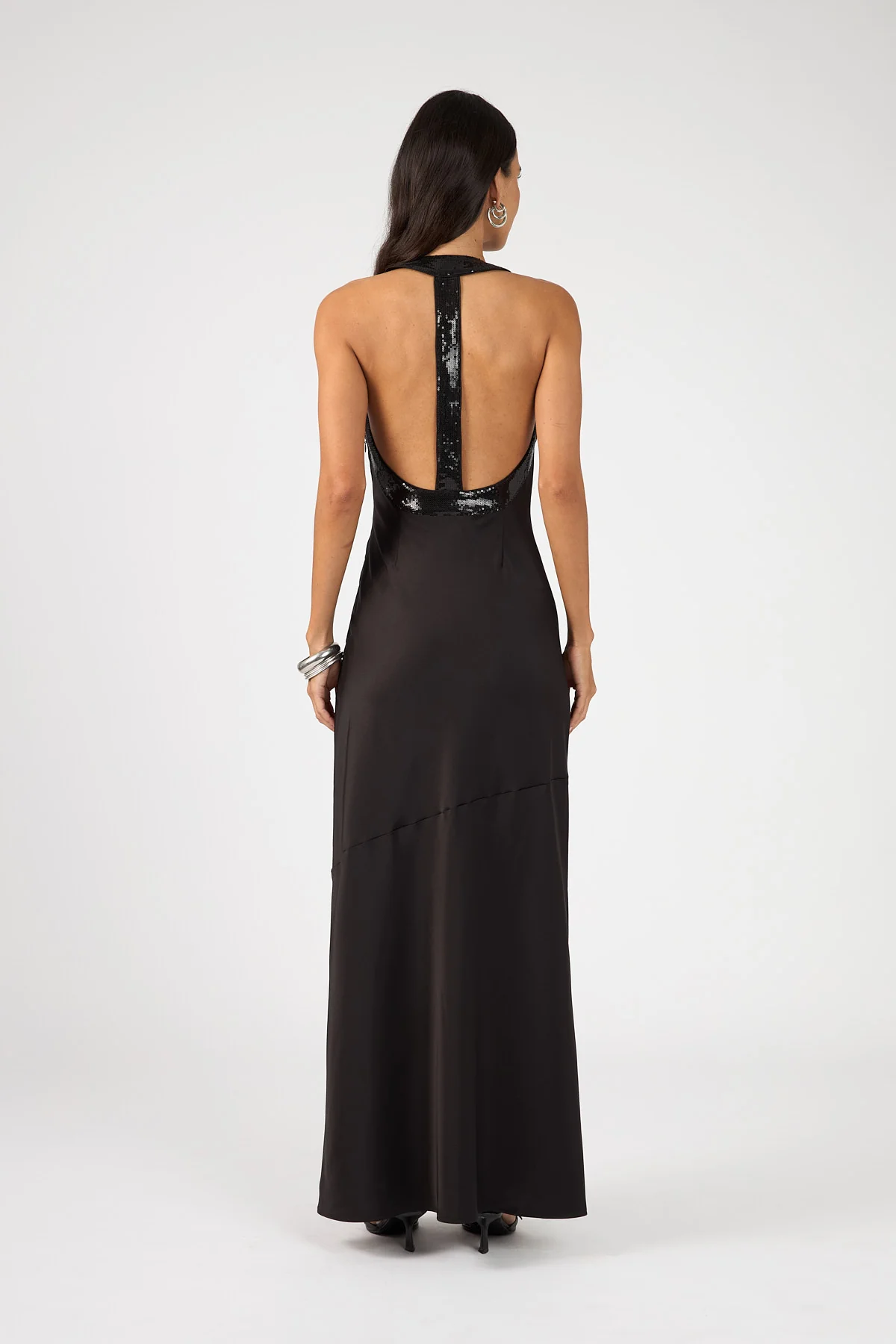 Perfect Stranger Lolli Satin Maxi Dress Black - Image 10