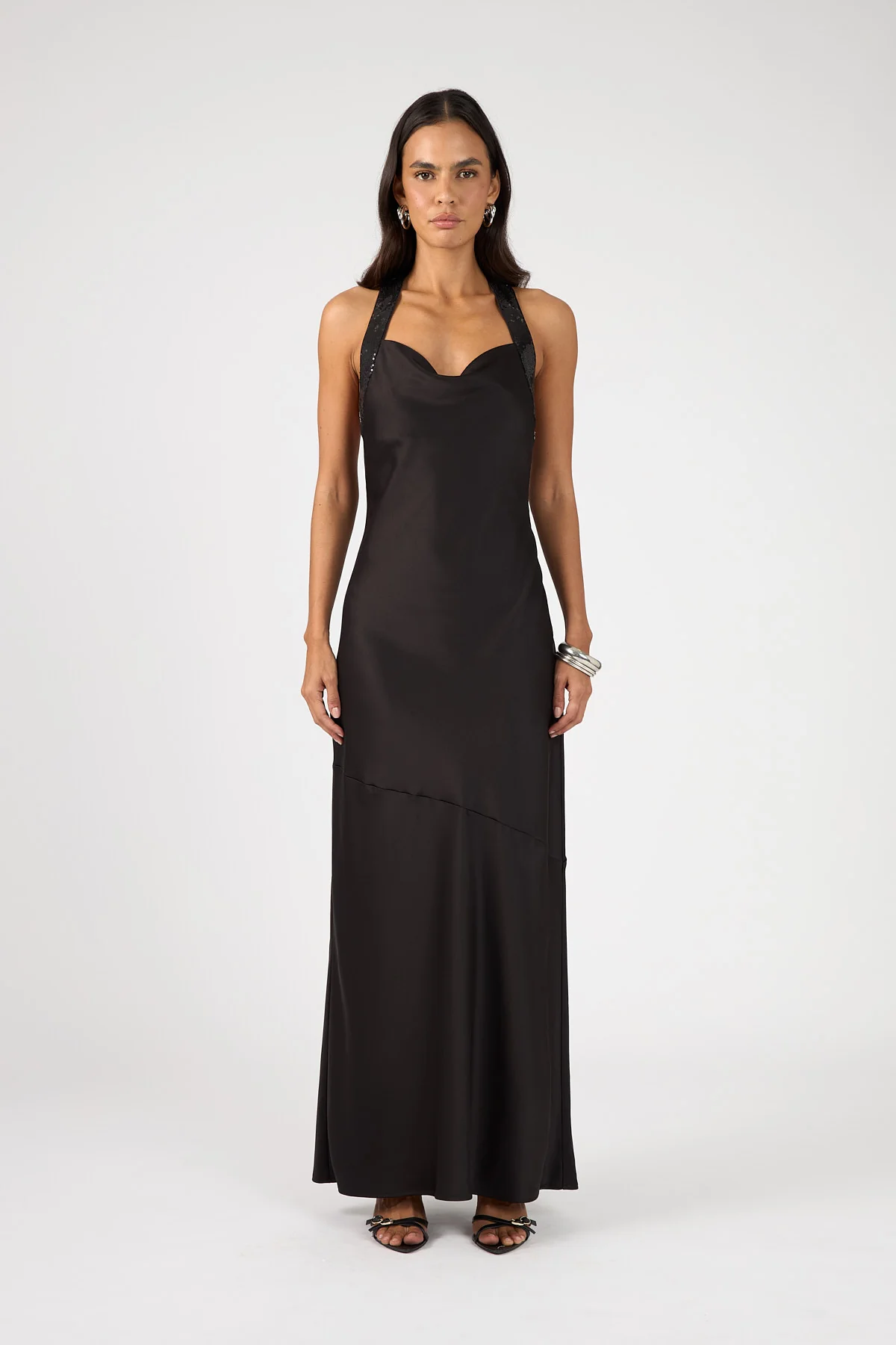 Perfect Stranger Lolli Satin Maxi Dress Black - Image 11