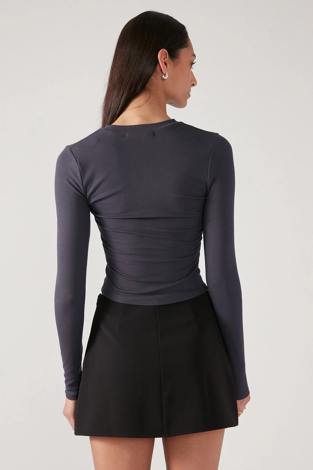 Perfect Stranger Long Sleeve Top Charcoal - Image 4