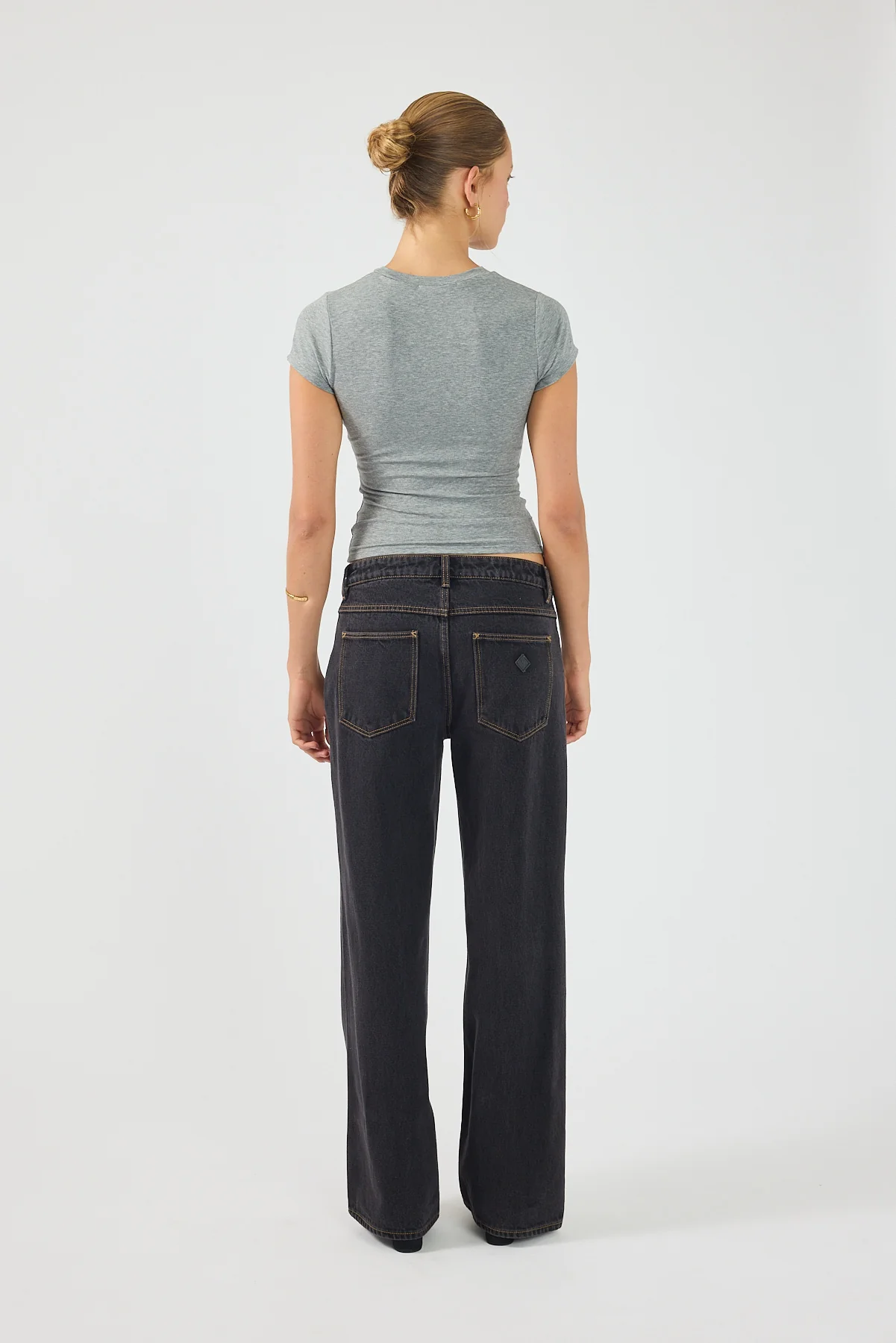 Perfect Stranger Longline Cap Sleeve Tee Grey Marle - Image 3