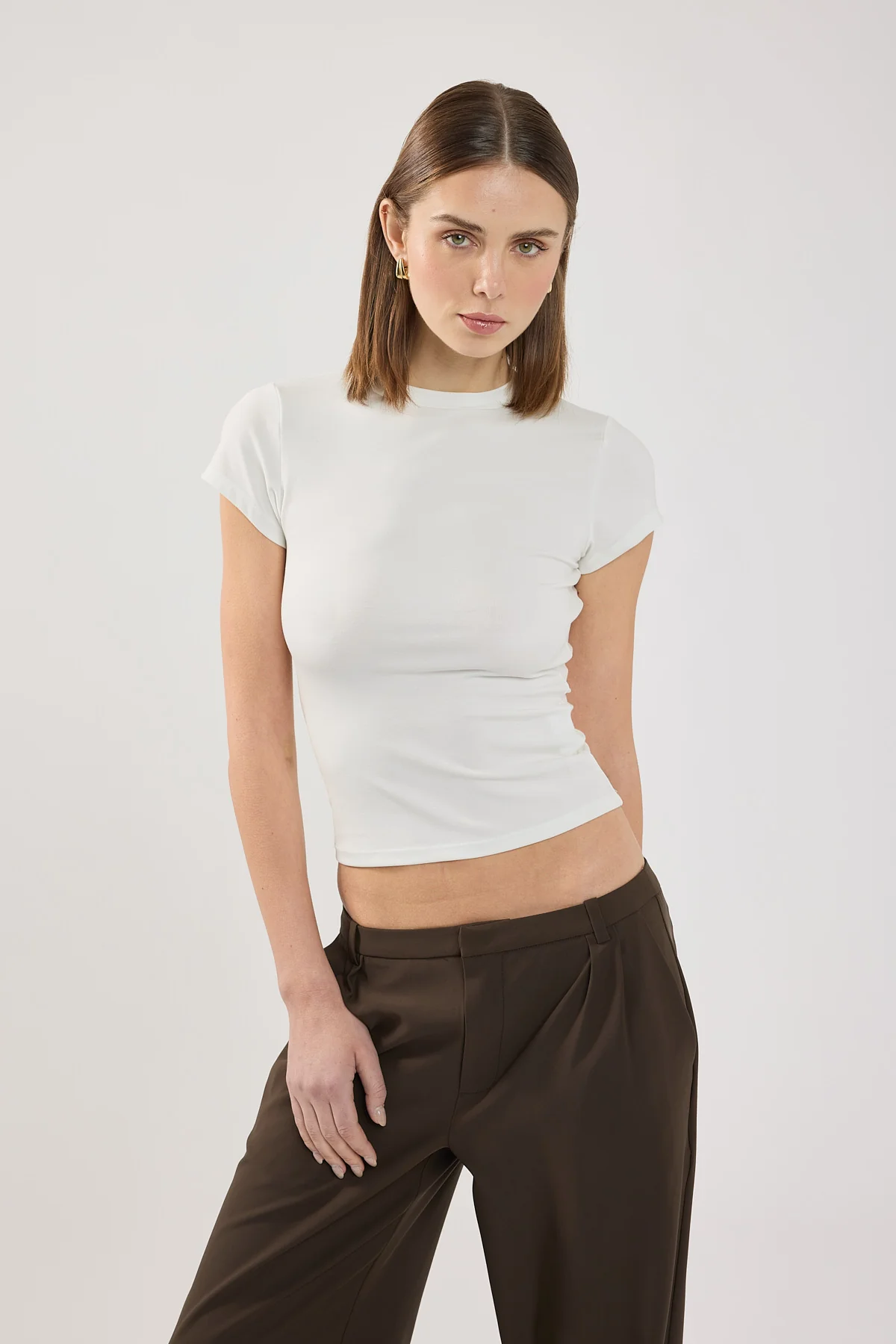Perfect Stranger Longline Cap Sleeve Tee white - Image 5