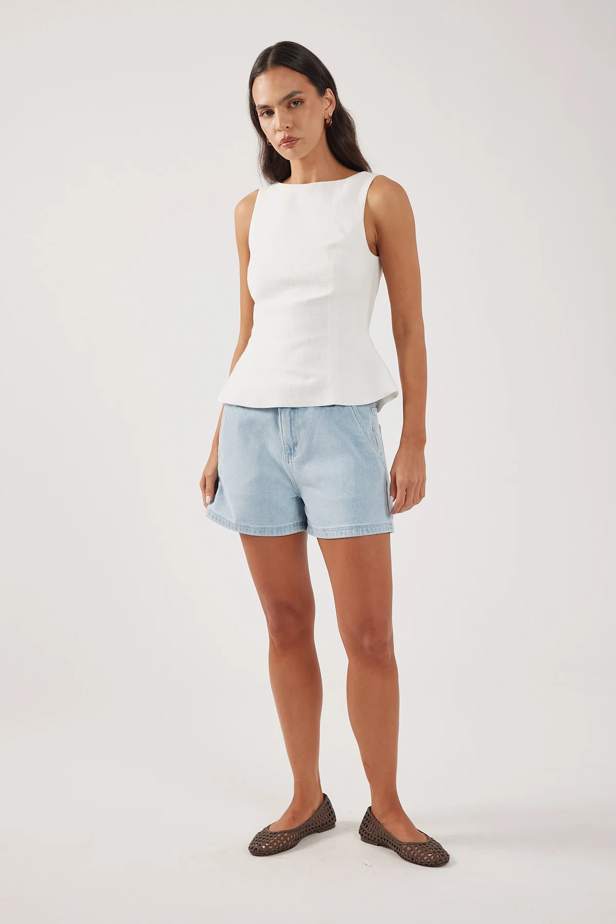 Perfect Stranger Low Rise relaxed Denim Short Light Blue - Image 4