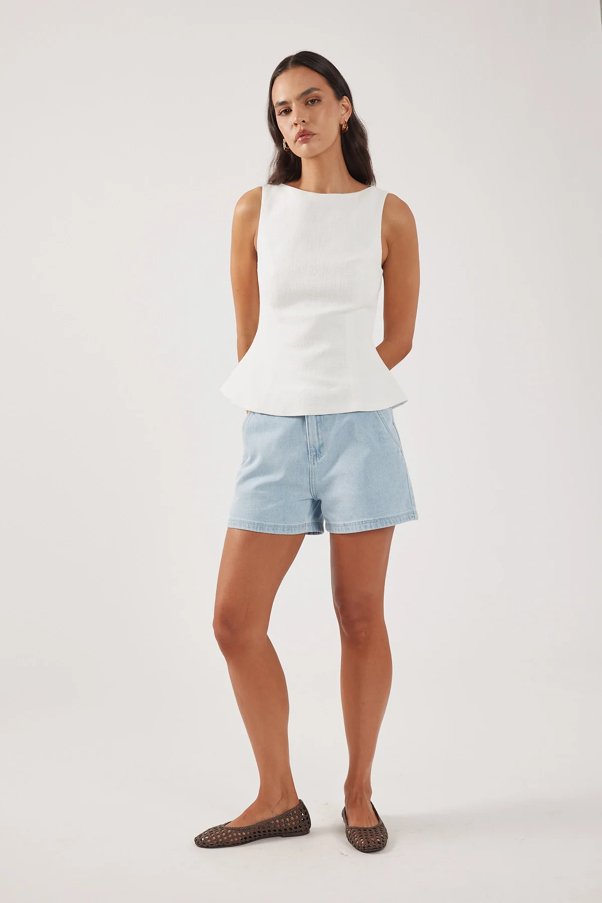 Perfect Stranger Low Rise relaxed Denim Short Light Blue - Image 5
