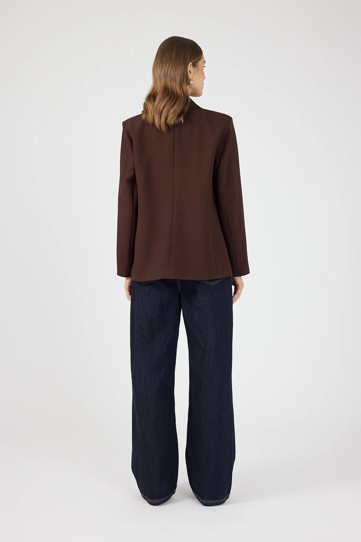 Perfect Stranger Luca Oversized Blazer Chocolate Brown - Image 3