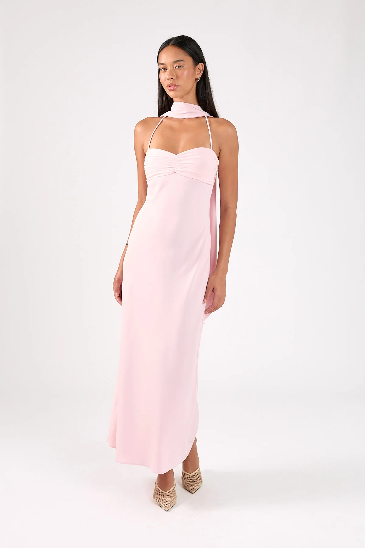 Perfect Stranger Luccia Scarf Maxi Dress Pink - Image 5