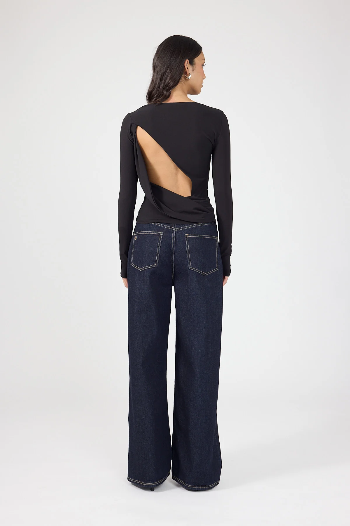 Perfect Stranger Lucinda Draped Backless Top Black - Image 9