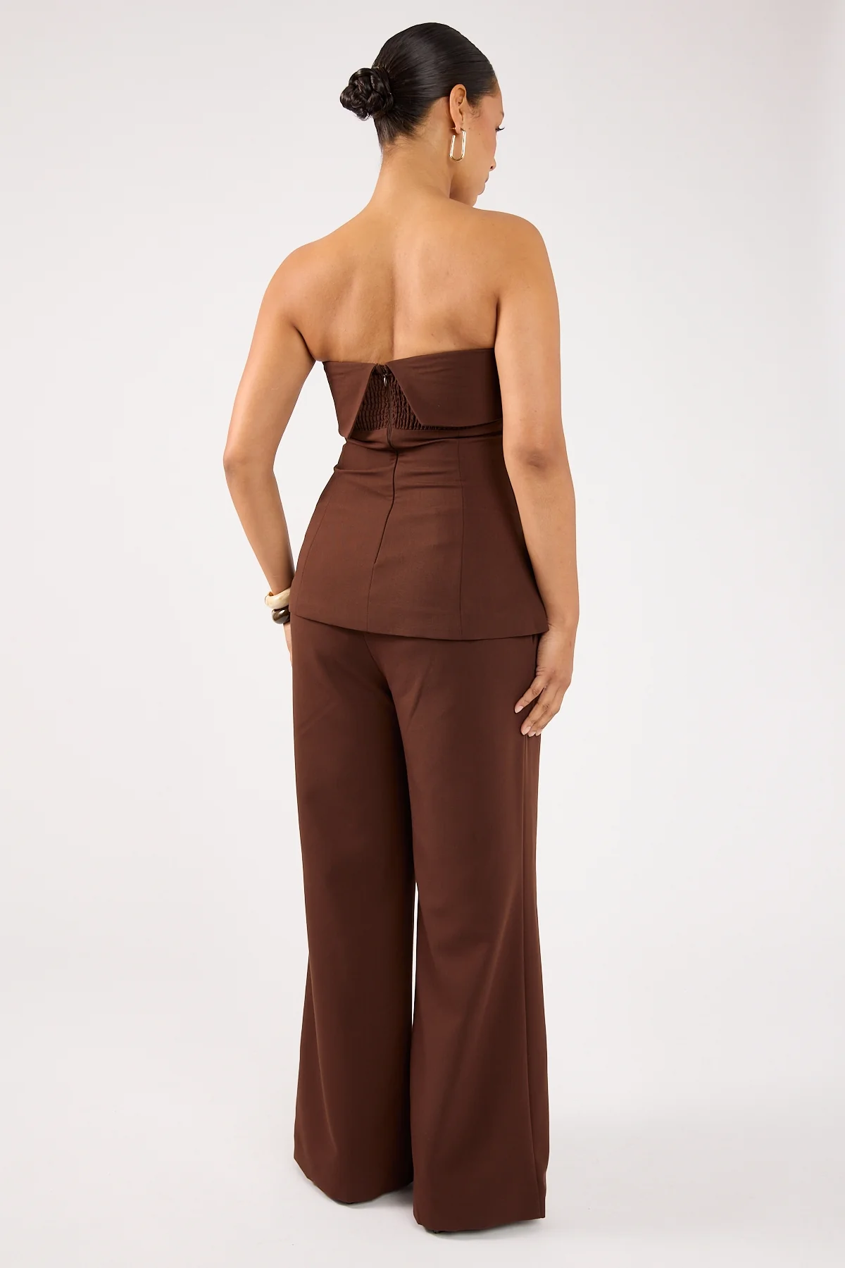 Perfect Stranger Luella Mid Rise Wide Leg Tailored Pant Brown - Image 5