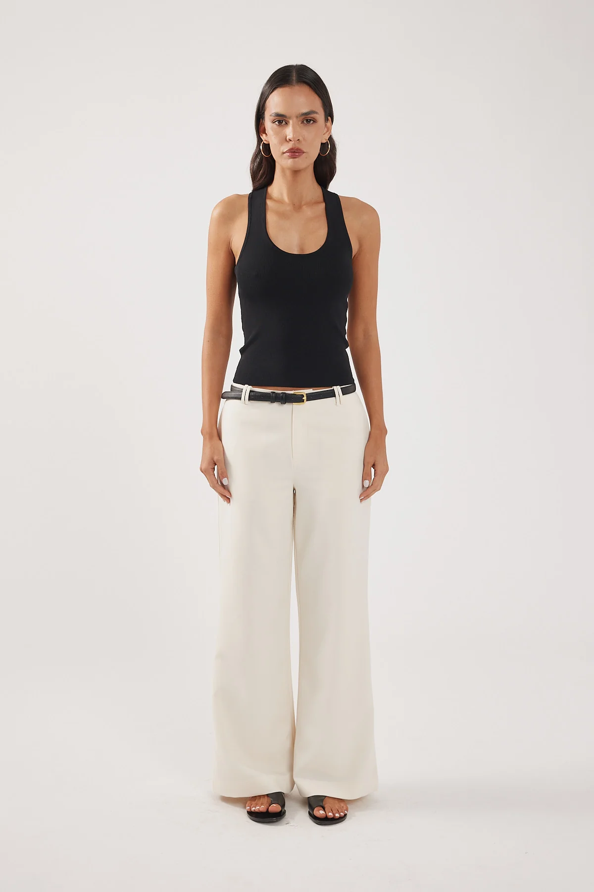 Perfect Stranger Luella Mid Rise Wide Leg Tailored Pant Cream - Image 2