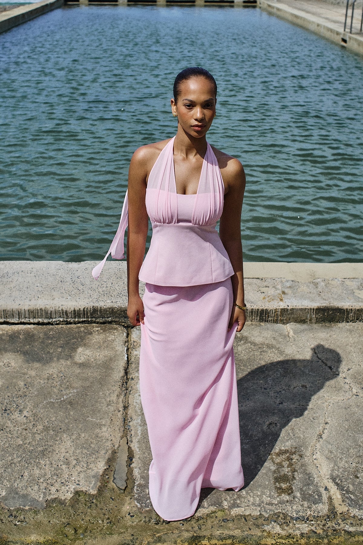 Perfect Stranger Lula Chiffon Maxi Skirt Pink - Image 2