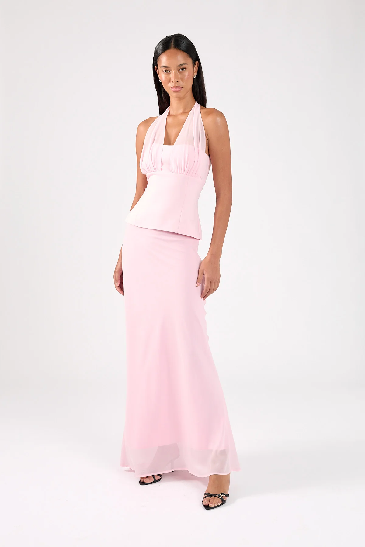 Perfect Stranger Lula Chiffon Maxi Skirt Pink - Image 3
