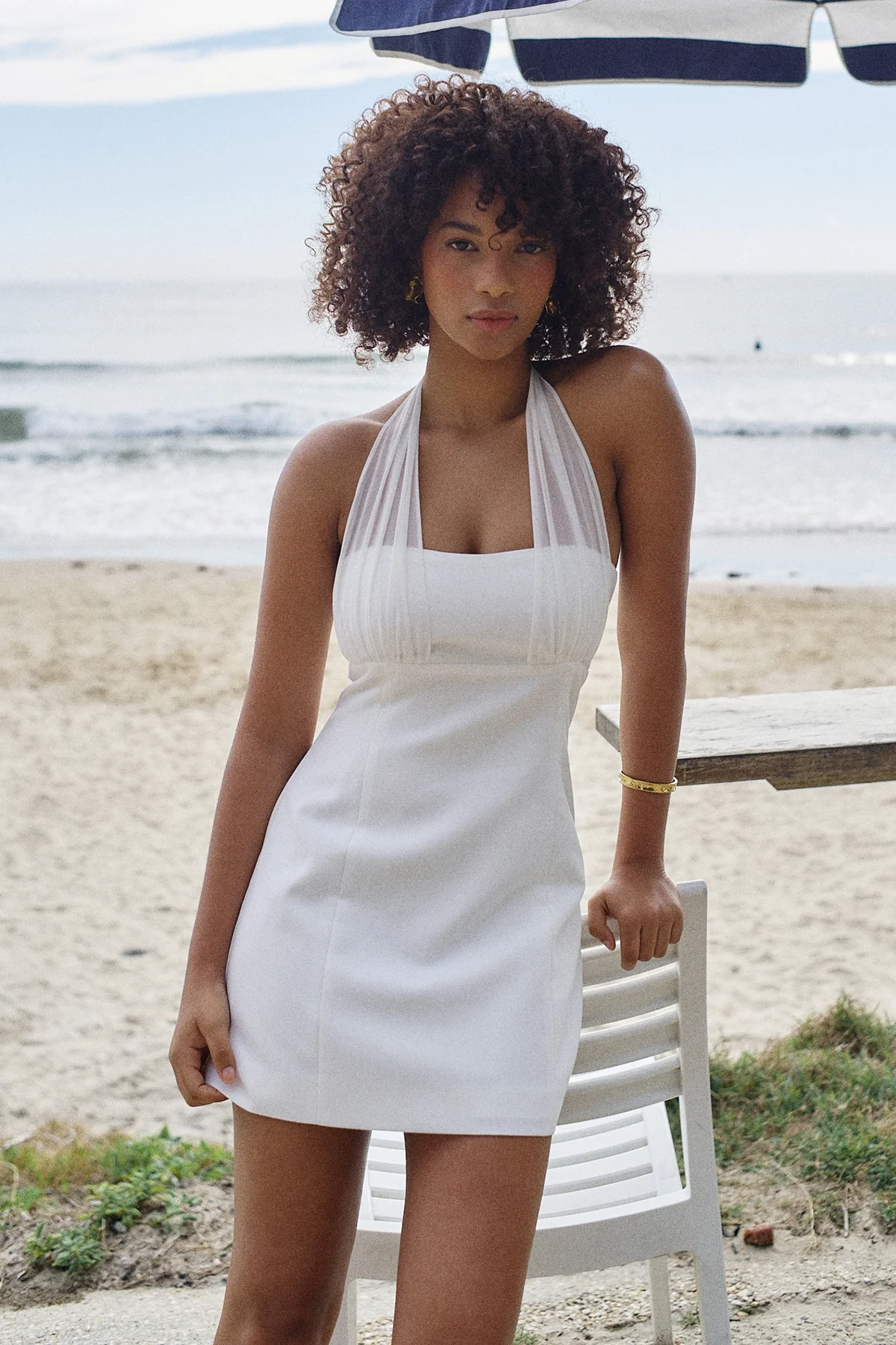 Perfect Stranger Lula Halter Mini Dress White - Image 2