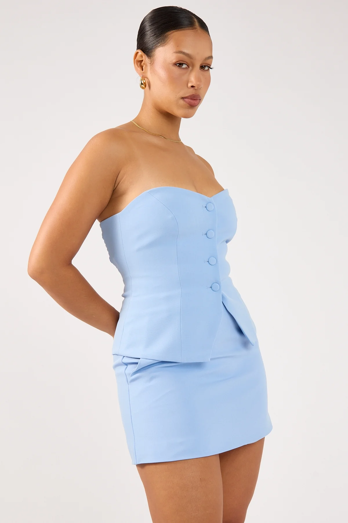 Perfect Stranger Luna High Rise Mini Skirt Blue - Image 5