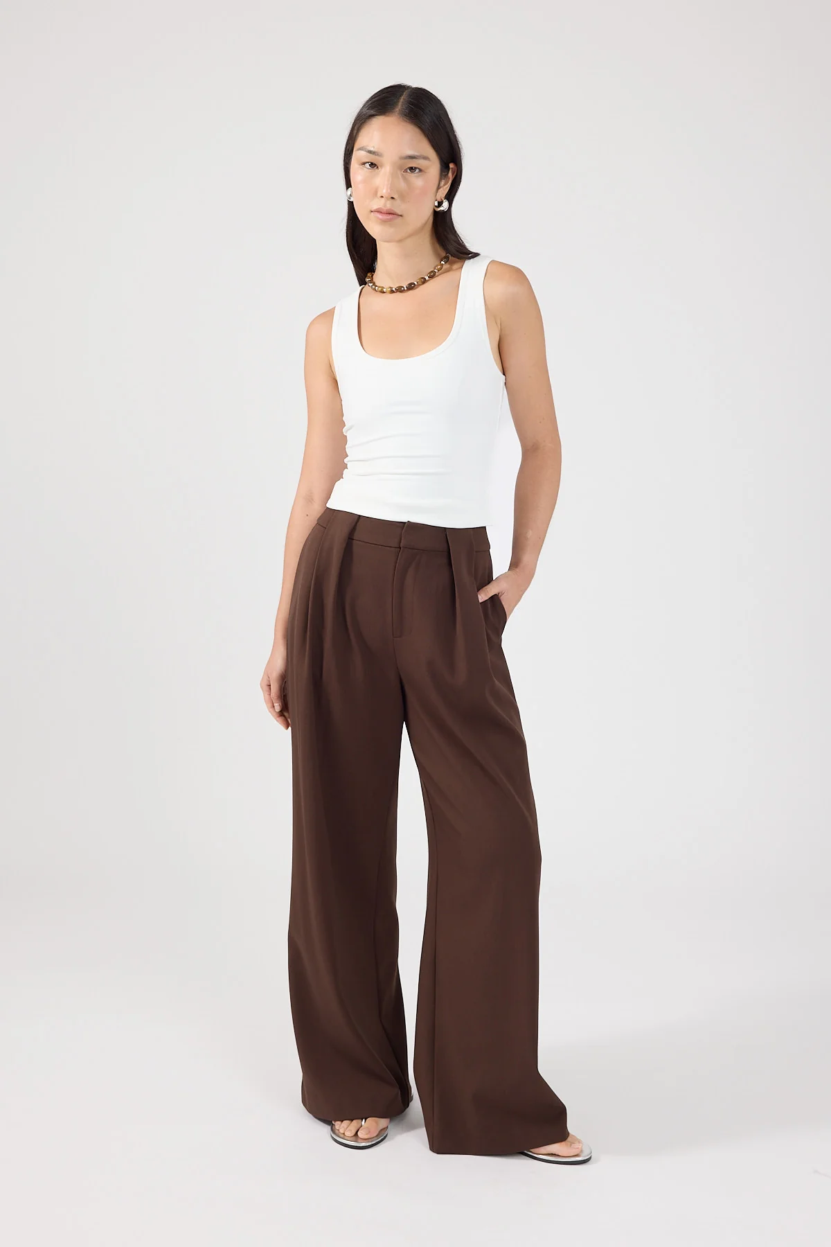 Perfect Stranger Mackenzie Pleated Pant Brown - Image 4