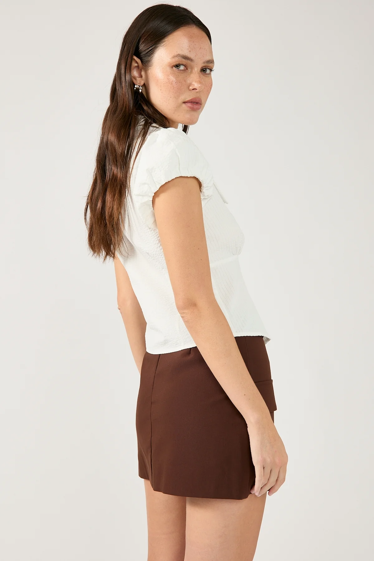 Perfect Stranger Maeve Tailored Mini Skirt Brown - Image 3