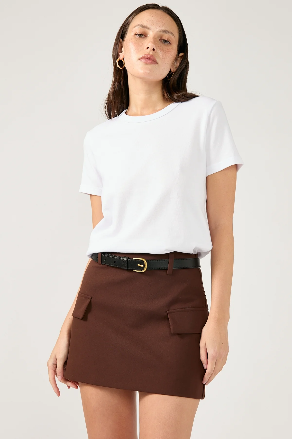 Perfect Stranger Maeve Tailored Mini Skirt Brown - Image 7