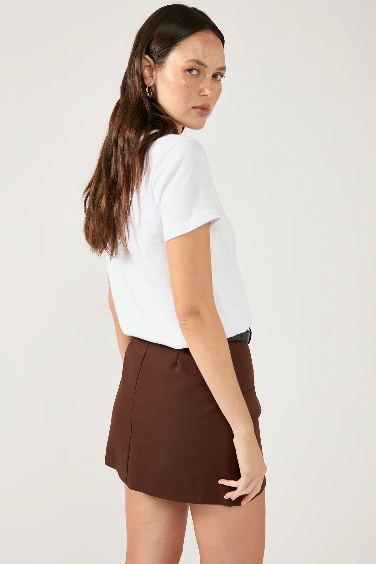 Perfect Stranger Maeve Tailored Mini Skirt Brown - Image 9