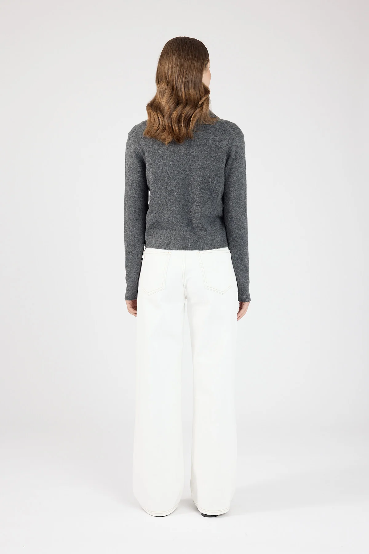 Perfect Stranger Maia Collared Knit Cardigan Charcoal - Image 3