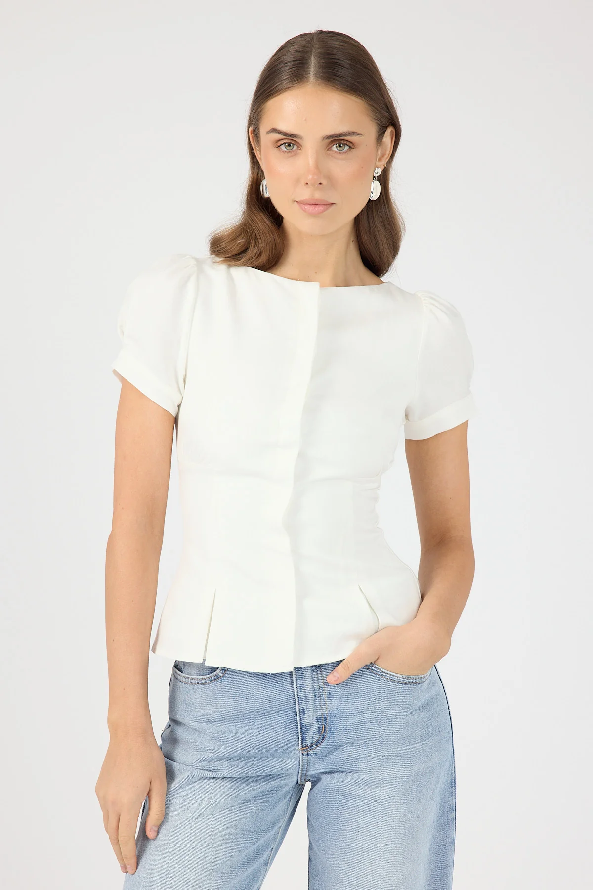 Perfect Stranger Mariana Short Sleeve Top White - Image 5