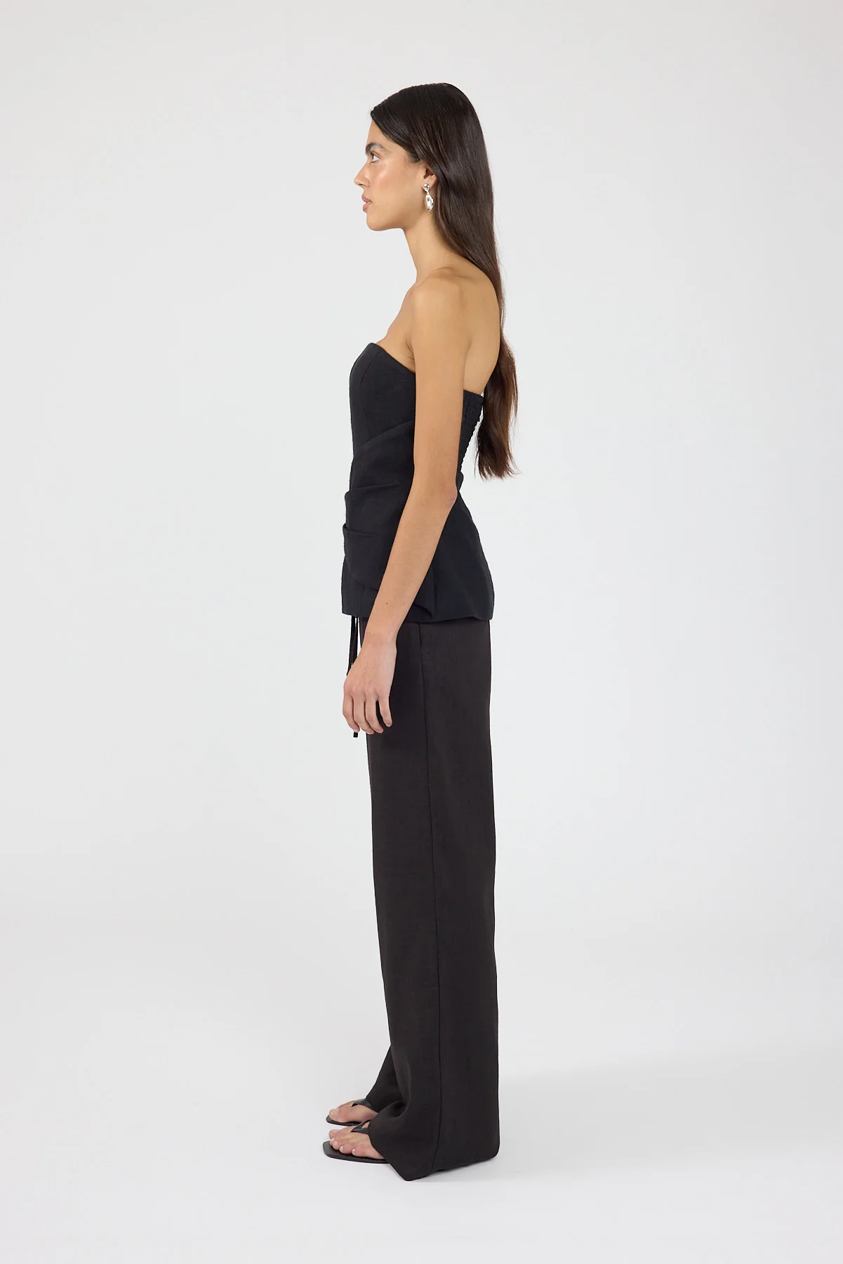 Perfect Stranger Maris Strapless Linen Top Black - Image 2