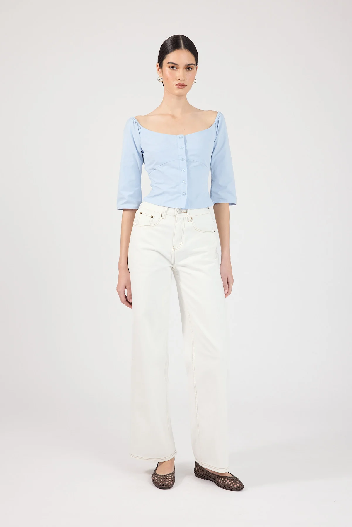 Perfect Stranger Marshall 3/4 Sleeve Shirt Blue - Image 4