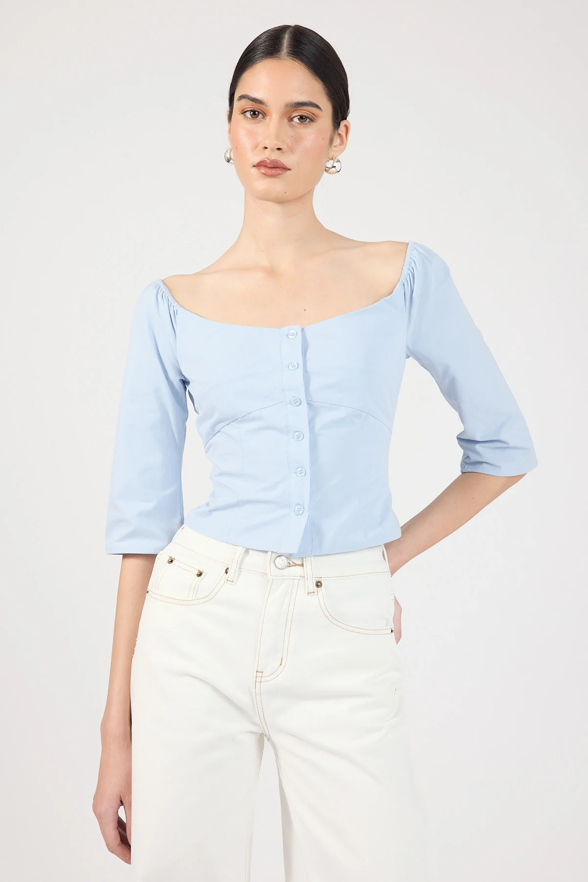 Perfect Stranger Marshall 3/4 Sleeve Shirt Blue - Image 5
