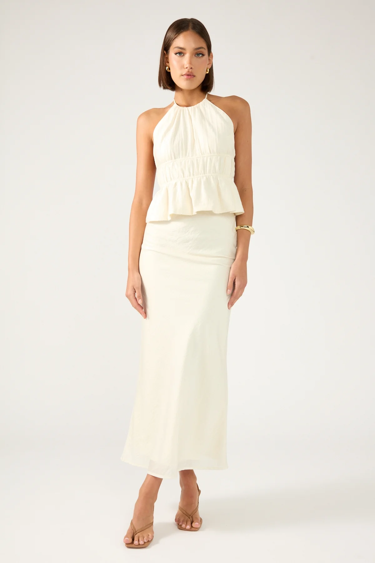 Perfect Stranger Marybelle Halter Open Back Top Cream - Image 3