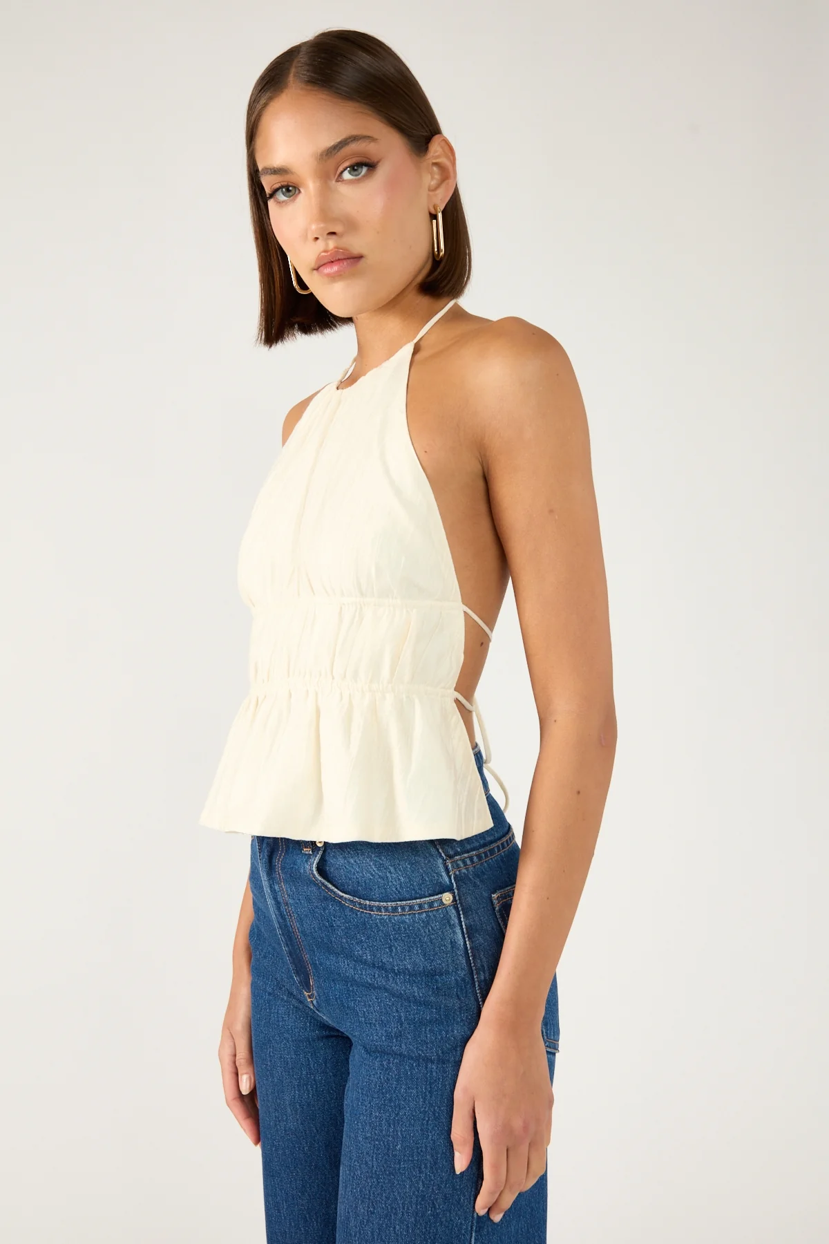 Perfect Stranger Marybelle Halter Open Back Top Cream - Image 5