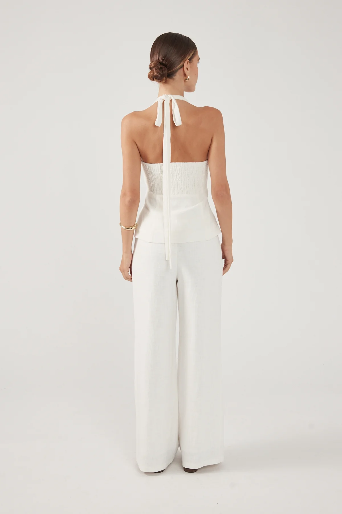 Perfect Stranger Maui Tie Front Low Rise Linen Pant White - Image 9