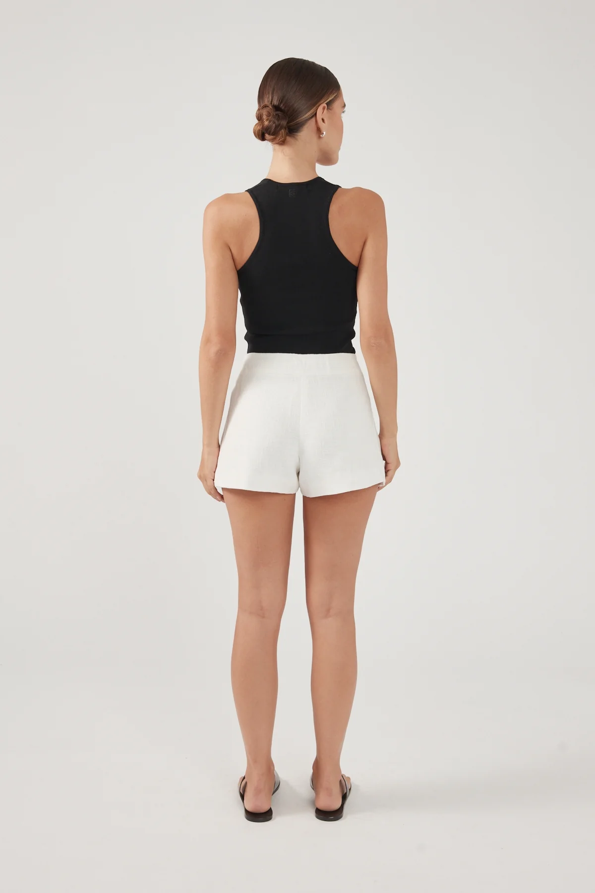 Perfect Stranger Maui Buckle Low Rise Linen Shorts White - Image 7