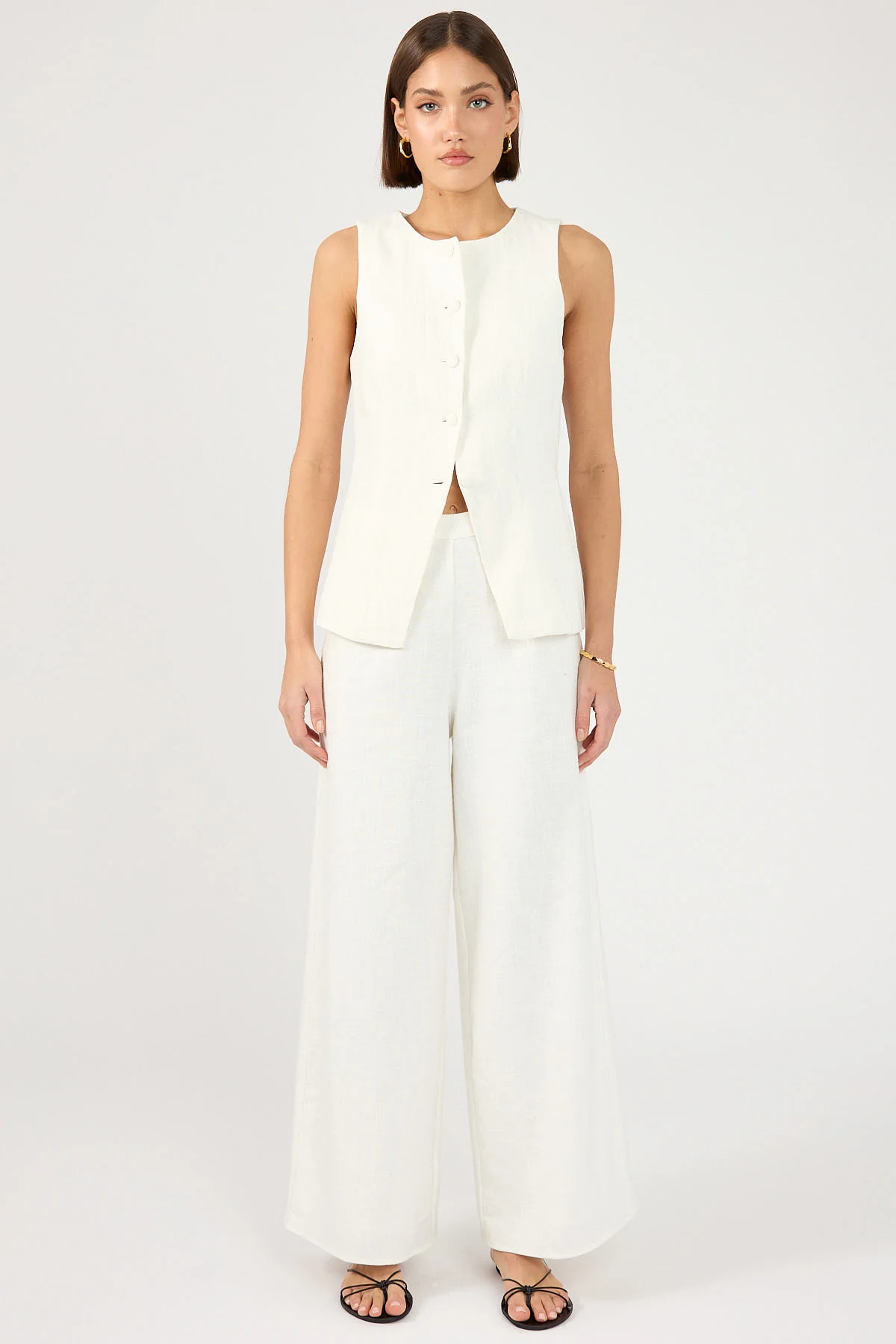 Perfect Stranger Menorca Long Line Vest White - Image 7