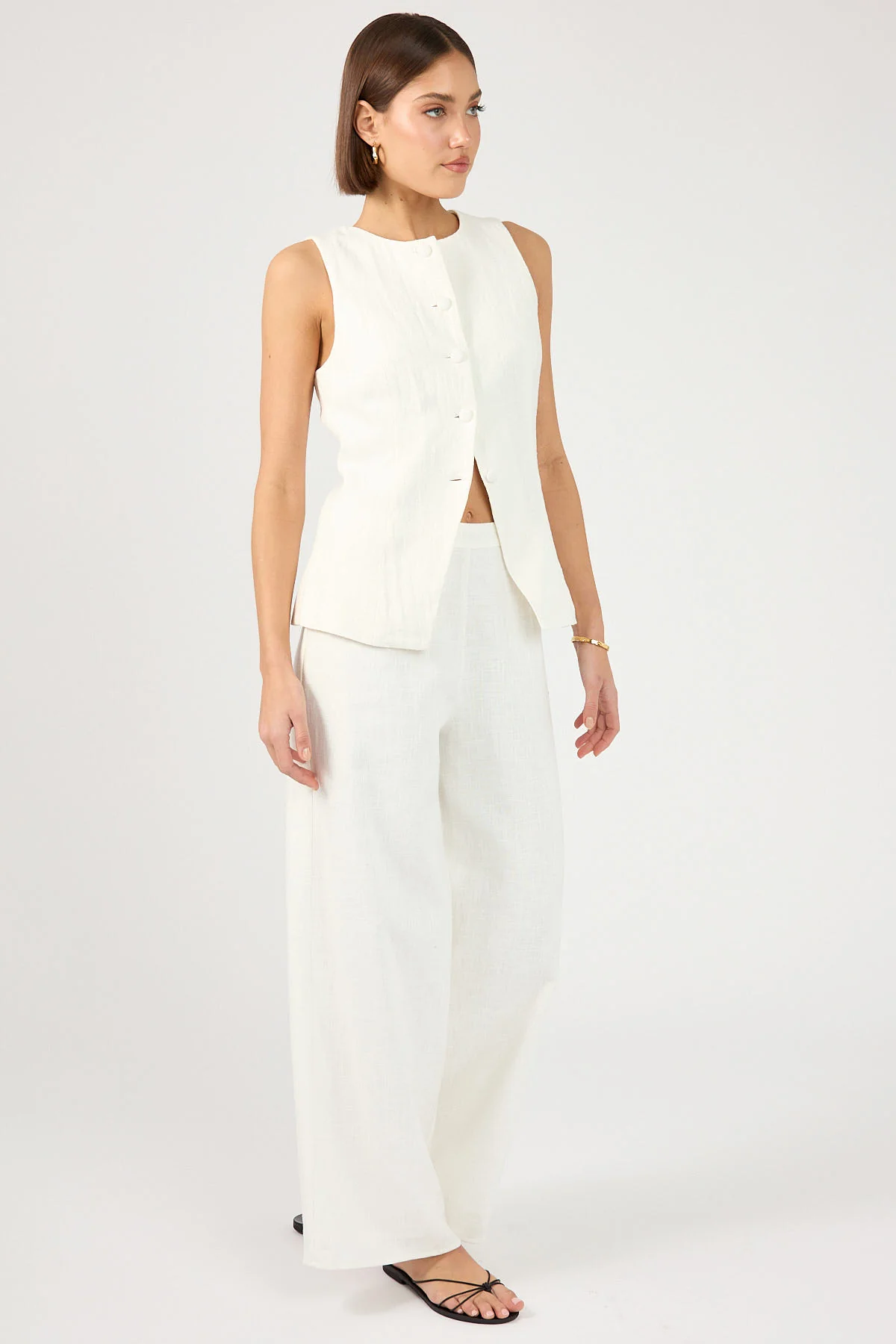 Perfect Stranger Menorca Long Line Vest White - Image 8