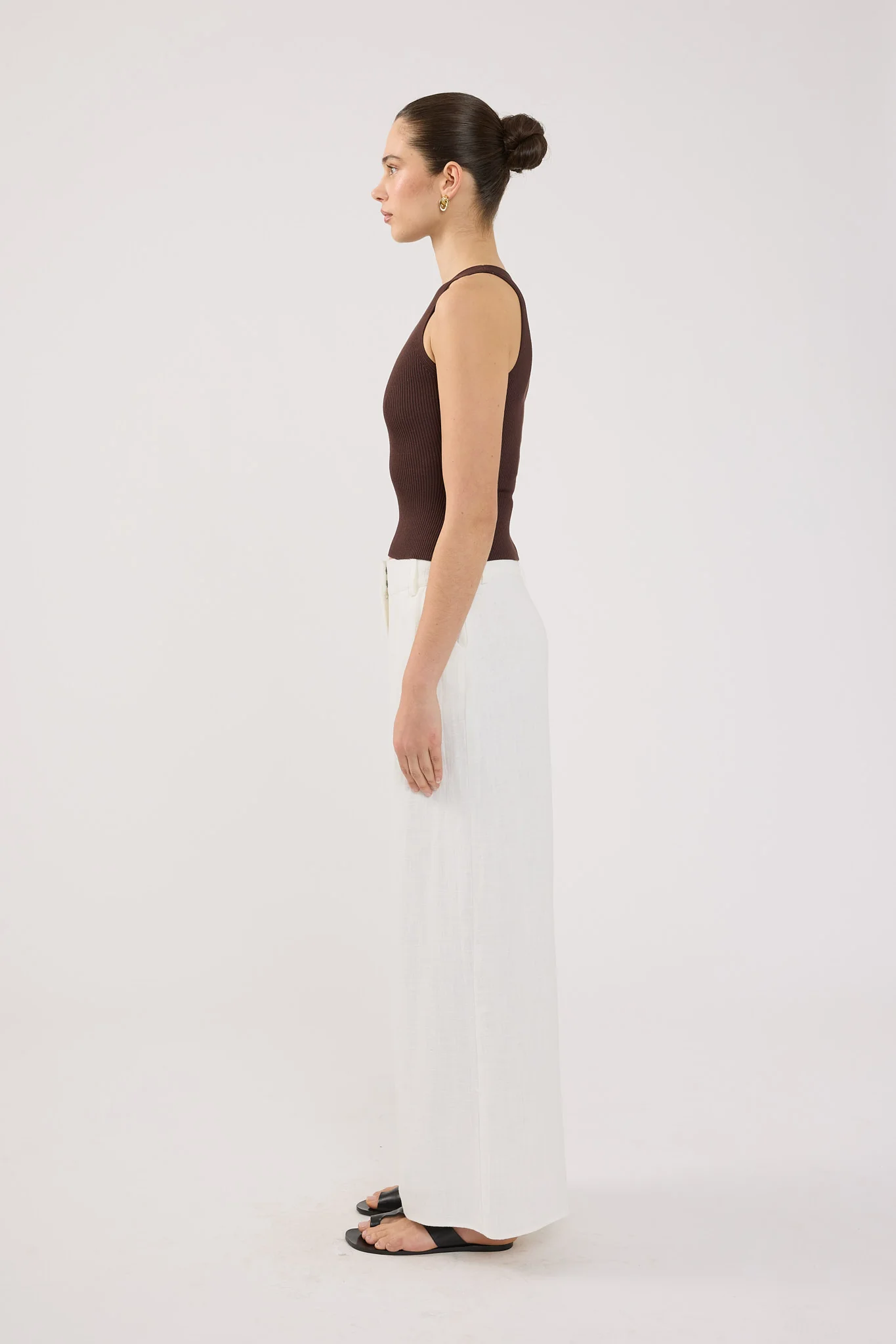 Perfect Stranger Menorca Low Rise Linen Pant White - Image 3