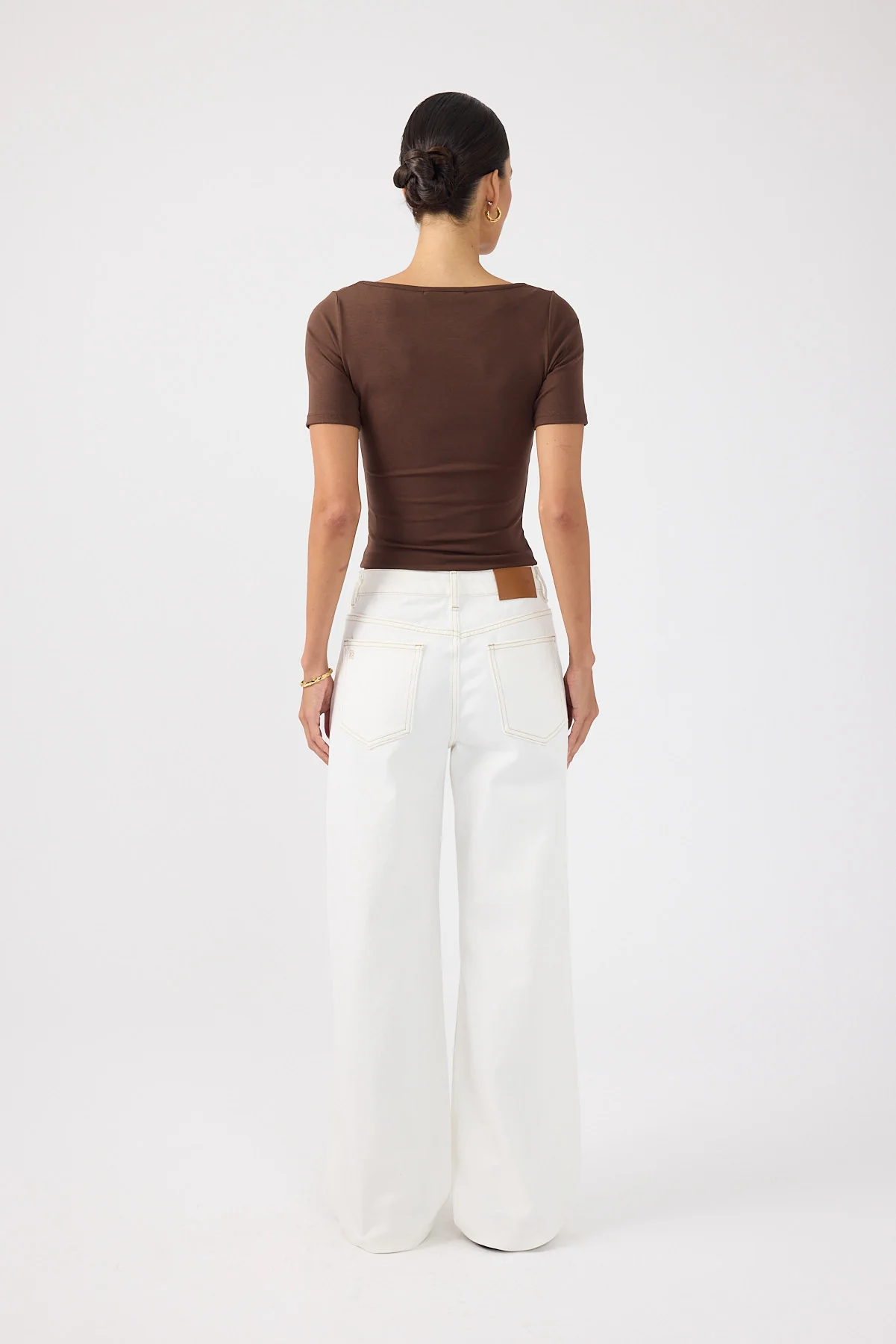Perfect Stranger Mid Rise Baggy Jean Off White Contrast - Image 4
