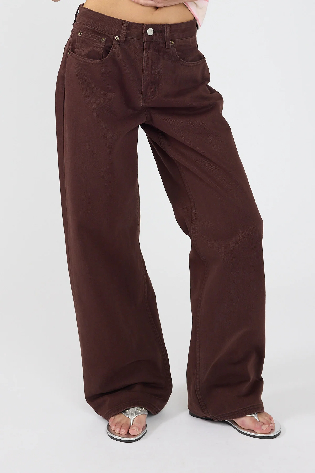 Perfect Stranger Mid Rise Baggy Jean Brown - Image 11