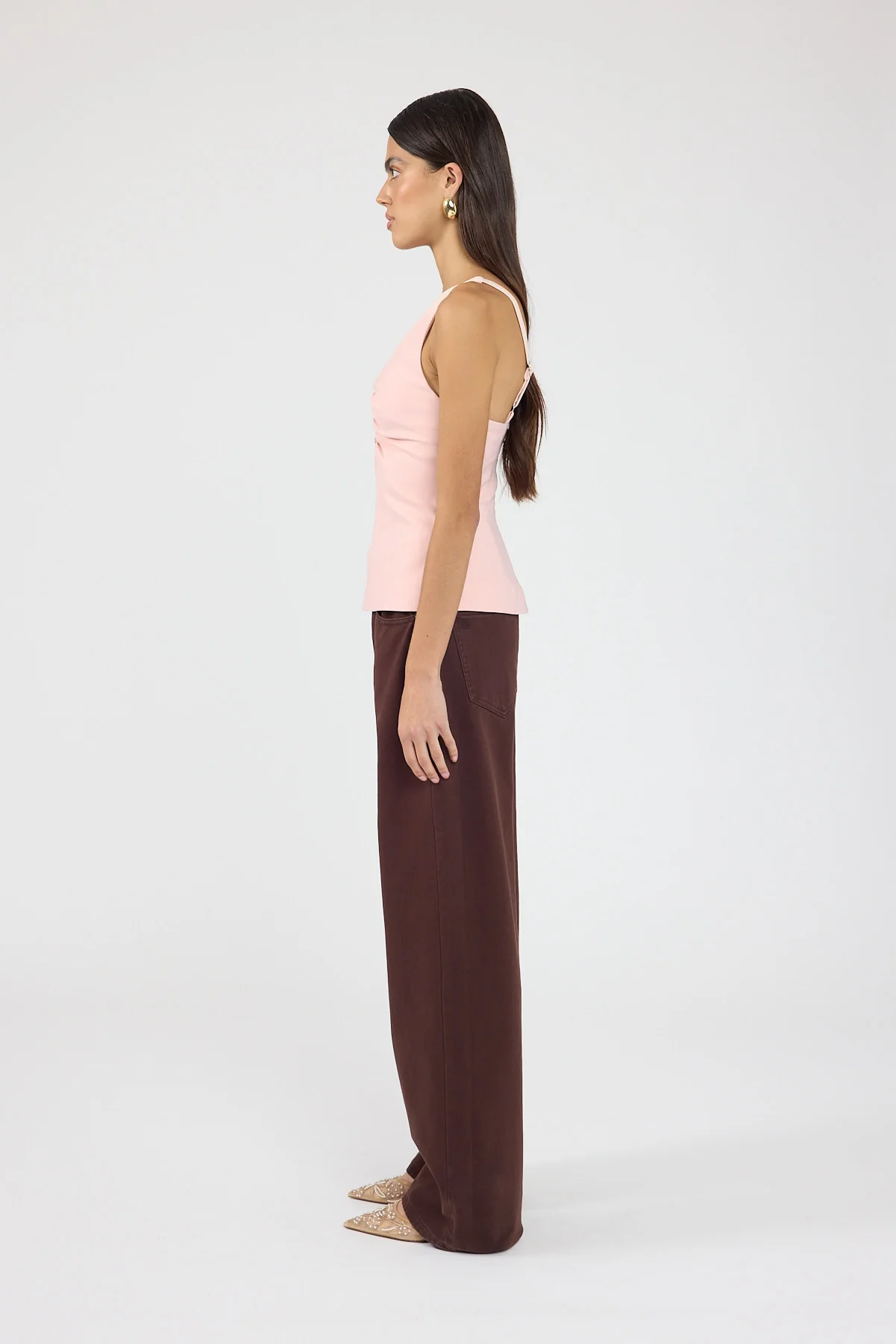 Perfect Stranger Mid Rise Baggy Jean Brown - Image 4